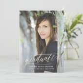 Invitation Script or doré Grad en Faux Foil (Debout devant)