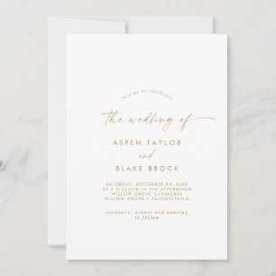 Invitation Script Or Moderne Le Mariage De L'Invitation