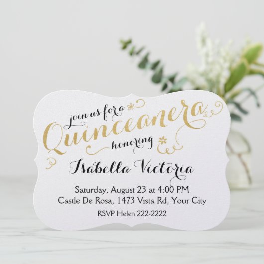 Invitation Script or Quinceanera (Debout devant)