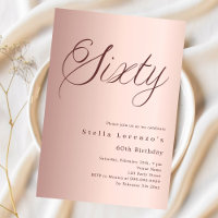 Script or rose simple 60e anniversaire luxe