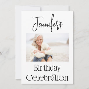 Invitation Script personnalisé Fête d'anniversaire photo mode