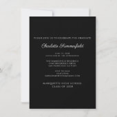 Invitation Script Photo Black White Graduation Party (Dos)