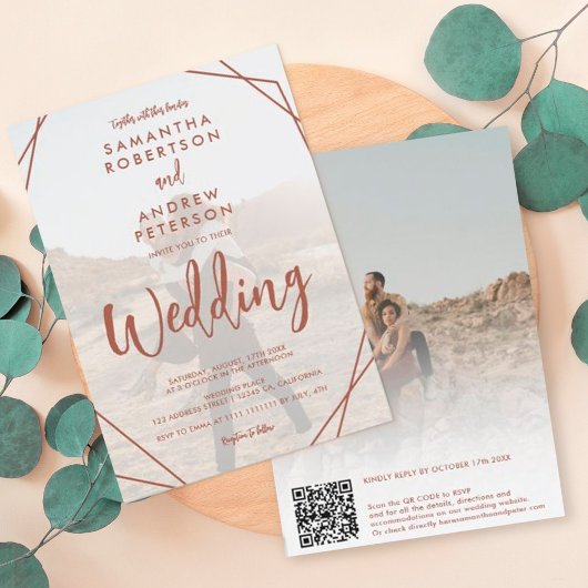 Invitation Script photo d'image d'image d'un boho en terre cu