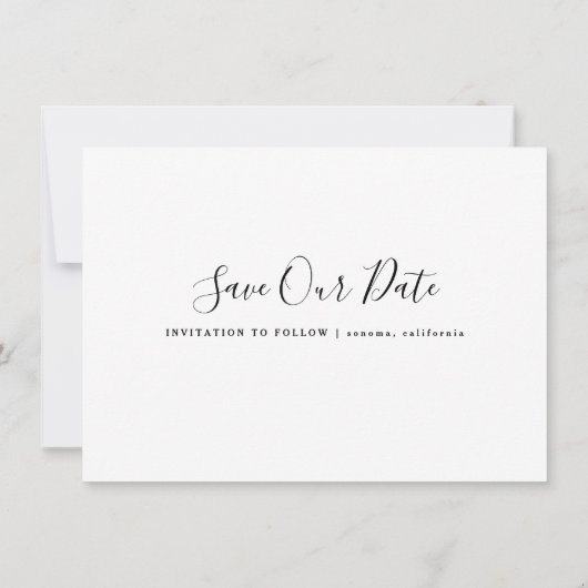 Invitation Script photo du calendrier enregistrer la date (Dos)