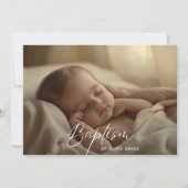 Invitation Script photo horizontal Genre Baptême neutre (Devant)