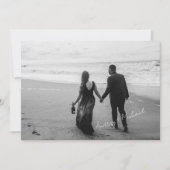 Invitation Script photo minimal Mariage Elopement et réceptio (Devant)