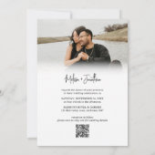Invitation Script photo minimaliste Mariage de code QR modern (Dos)