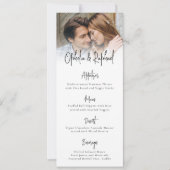 Invitation Script photo moderne Boho Mariage Menu Card (Devant)