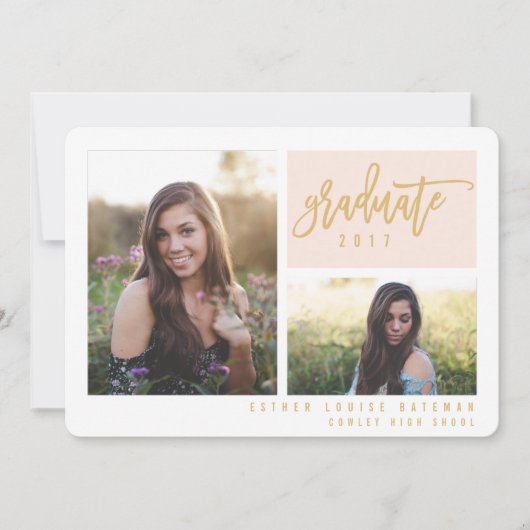 Invitation script photo moderne coloré (Devant)