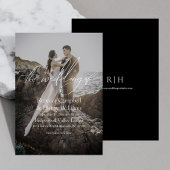 Invitation Script photo moderne Monogramme Mariage élégant