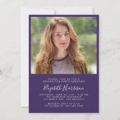 Invitation Script photo moderne Purple Graduation Party (Dos)