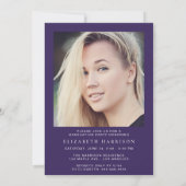 Invitation Script photo moderne Purple Graduation Party (Dos)