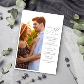 Invitation Script photo moderne QR Code tout en un Mariage