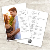 Invitation Script photo moderne QR Code tout en un Mariage