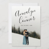 Invitation Script photo moderne | Simple Mariage propre (Devant)