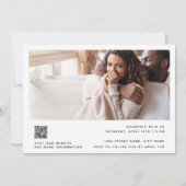 Invitation Script photo simple et élégant QR Code Fiançailles (Dos)