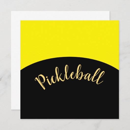 Invitation Script Pickleball Mod Courbes Jaunes Noires Lumine (Devant / Derrière)