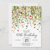 Invitation Script Printemps Fleur sauvage 40e anniversaire (Devant)