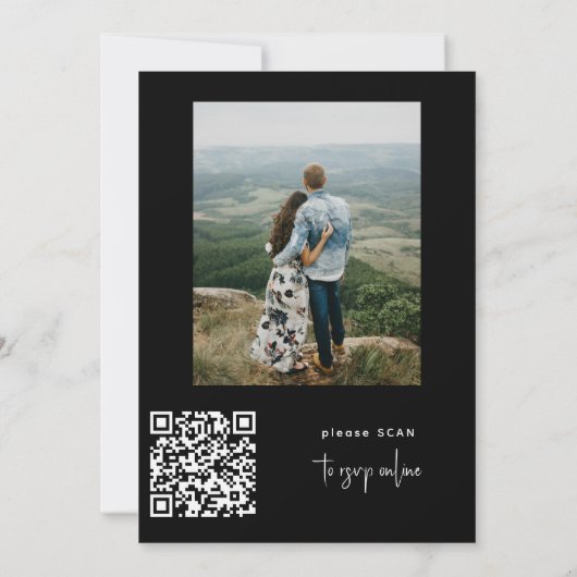 Invitation Script QR CODE moderne noms 2 photos mariage (Dos)