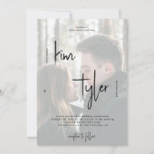 Invitation Script QR CODE moderne noms 2 photos mariage (Devant)