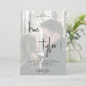 Invitation Script QR CODE moderne noms 2 photos mariage (Debout devant)