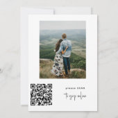 Invitation Script QR CODE moderne noms 2 photos mariage (Dos)