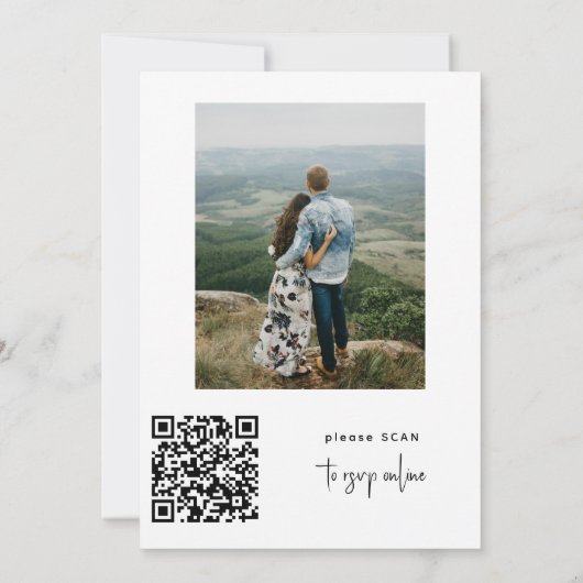 Invitation Script QR CODE moderne noms 2 photos mariage (Dos)