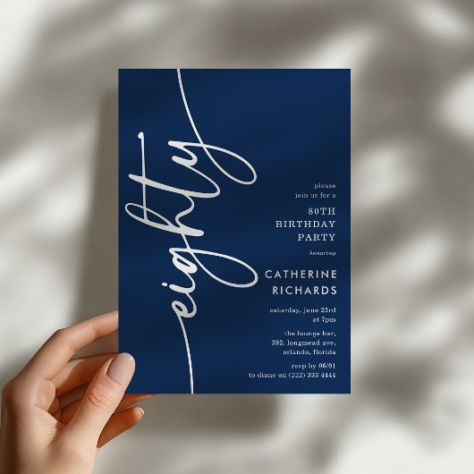 Invitation Script Quatre-Vingts 80e Anniversaire