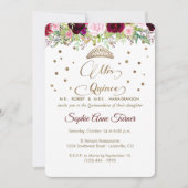 Invitation Script Quince Royal Burgundy Gold Mis Quinceañera (Devant)