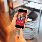 Invitation Script Red Graduation Party Photo personnalisée