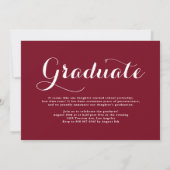 Invitation Script Red Trois photo Collage Graduation (Dos)