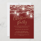 Invitation Script Red Whites Lights Noël (Devant)