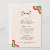 Invitation Script rétro et arc-en-ciel fête de bachelorette c (Dos)