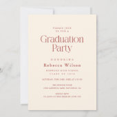 Invitation Script Rétro Moderne Photo de Promotion Fête de Re (Dos)