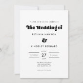 Invitation Script rétro vintage tout en un Mariage (Devant)