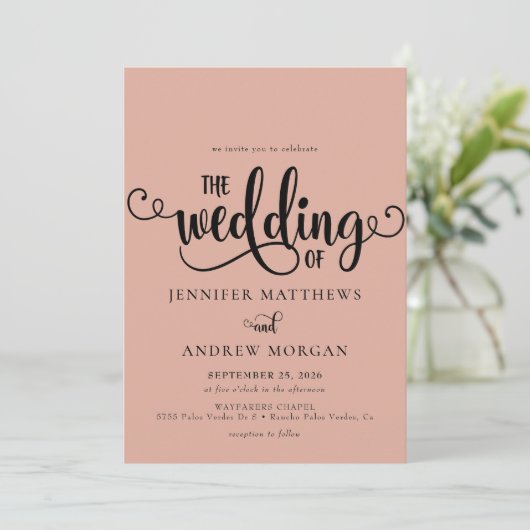 Invitation Script romantique | Calligraphie Mariage Invitatio (Debout devant)