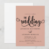 Invitation Script romantique | Calligraphie Mariage Invitatio (Devant / Derrière)