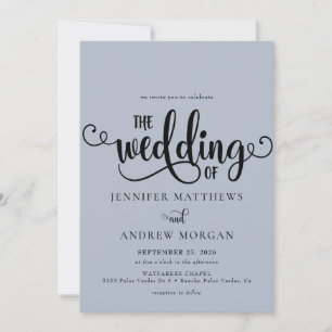 Invitation Script romantique   Calligraphie Mariage Invitatio