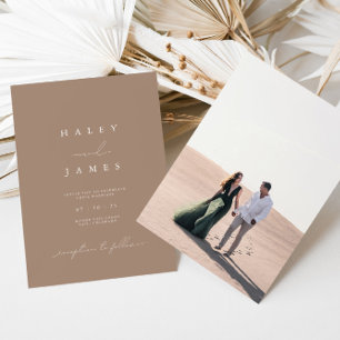 Invitation Script romantique minimaliste moderne Mariage phot