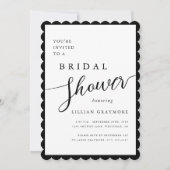 Invitation Script romantique moderne Fête des mariées à bascu (Devant)