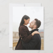 Invitation Script romantique moderne noir blanc 2 Mariage pho (Dos)