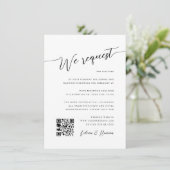 Invitation Script romantique Noir & Blanc Mariage Réception (Debout devant)