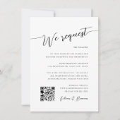Invitation Script romantique Noir & Blanc Mariage Réception (Devant)