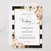 Invitation Script romantique Terracotta Floral Photo Mariage (Devant)