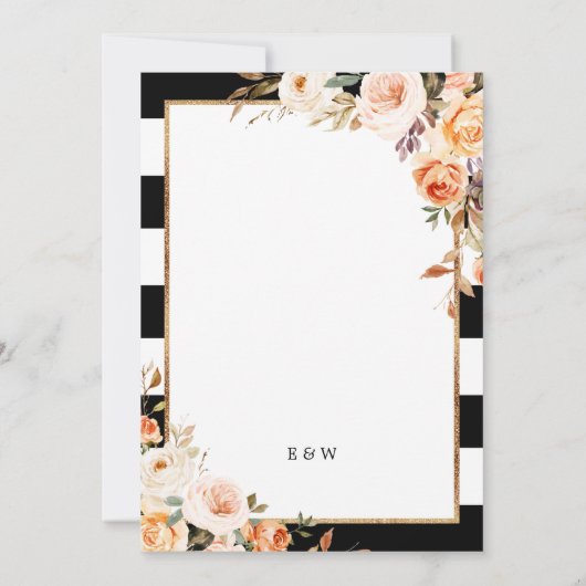 Invitation Script romantique Terracotta Mariage Floral (Dos)