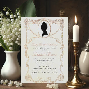 Invitation Script rose cadre Vintage Fête des mariées de rége