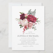 Invitation Script Rose floral peint à la main (Devant)