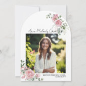 Invitation Script rose moderne roses de graduation photo (Dos)
