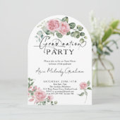 Invitation Script rose moderne roses de graduation photo (Debout devant)