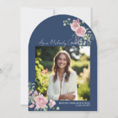Invitation Script rose moderne roses de graduation photo (Dos)